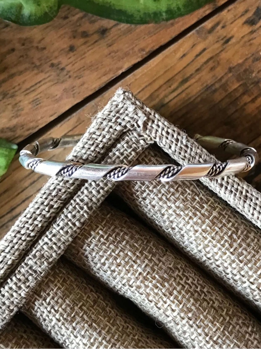 Navajo Sterling Silver Twisted Rope Cuff Bracelet